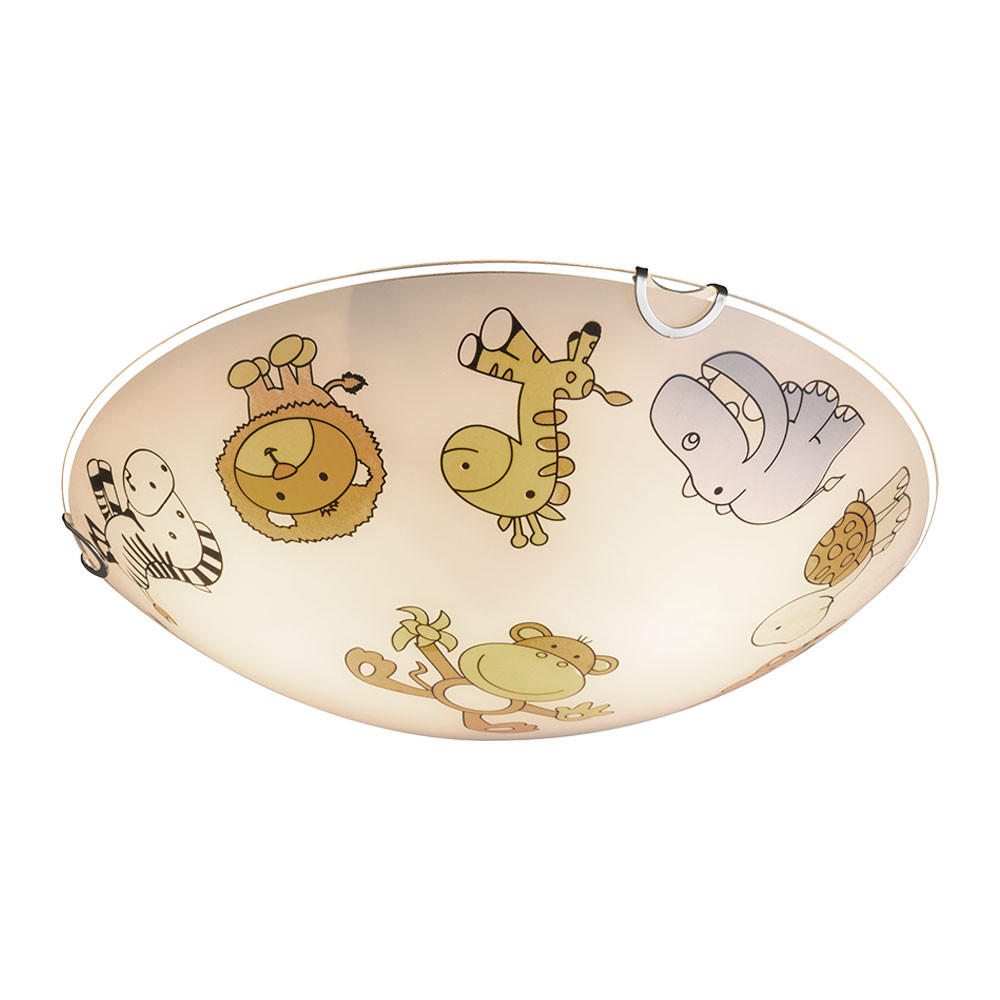 DECKENLEUCHTE Metall Glas Bunt - Multicolor, Glas (30/30/6.5cm) - Globo Lighting