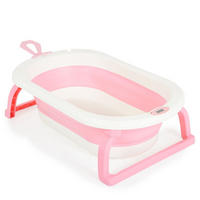 BABYBADEWANNE Terra rosa 87 cm, faltbar, Digitalthermometer, Wasserablauf, Brausehalterung - Rosa, Kunststoff (48/87cm) - Cangaroo