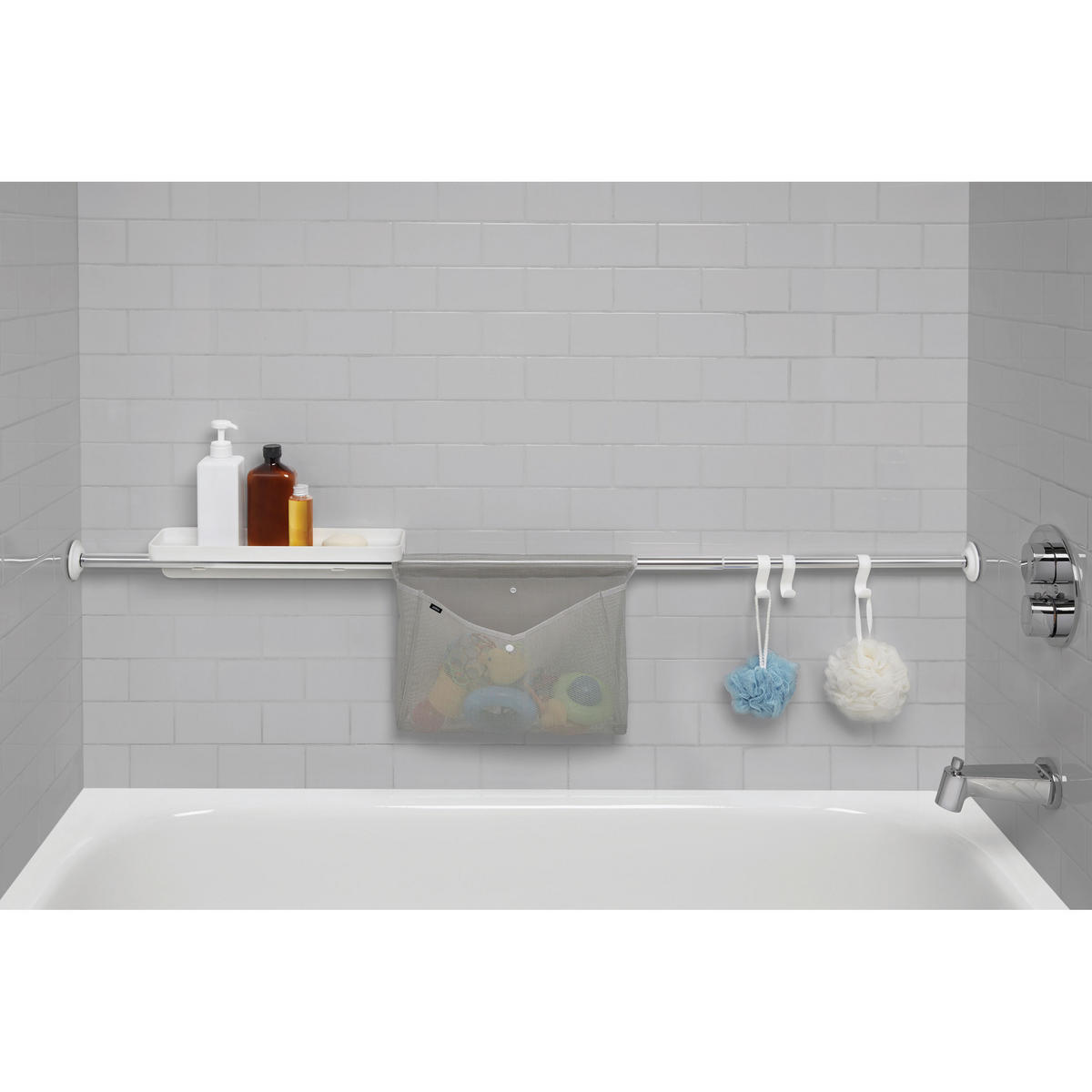 KLEMMSTANGE Sure-Lock, Chrome - Silberfarben, Kunststoff (34.62/11.76/186.06cm) - Umbra