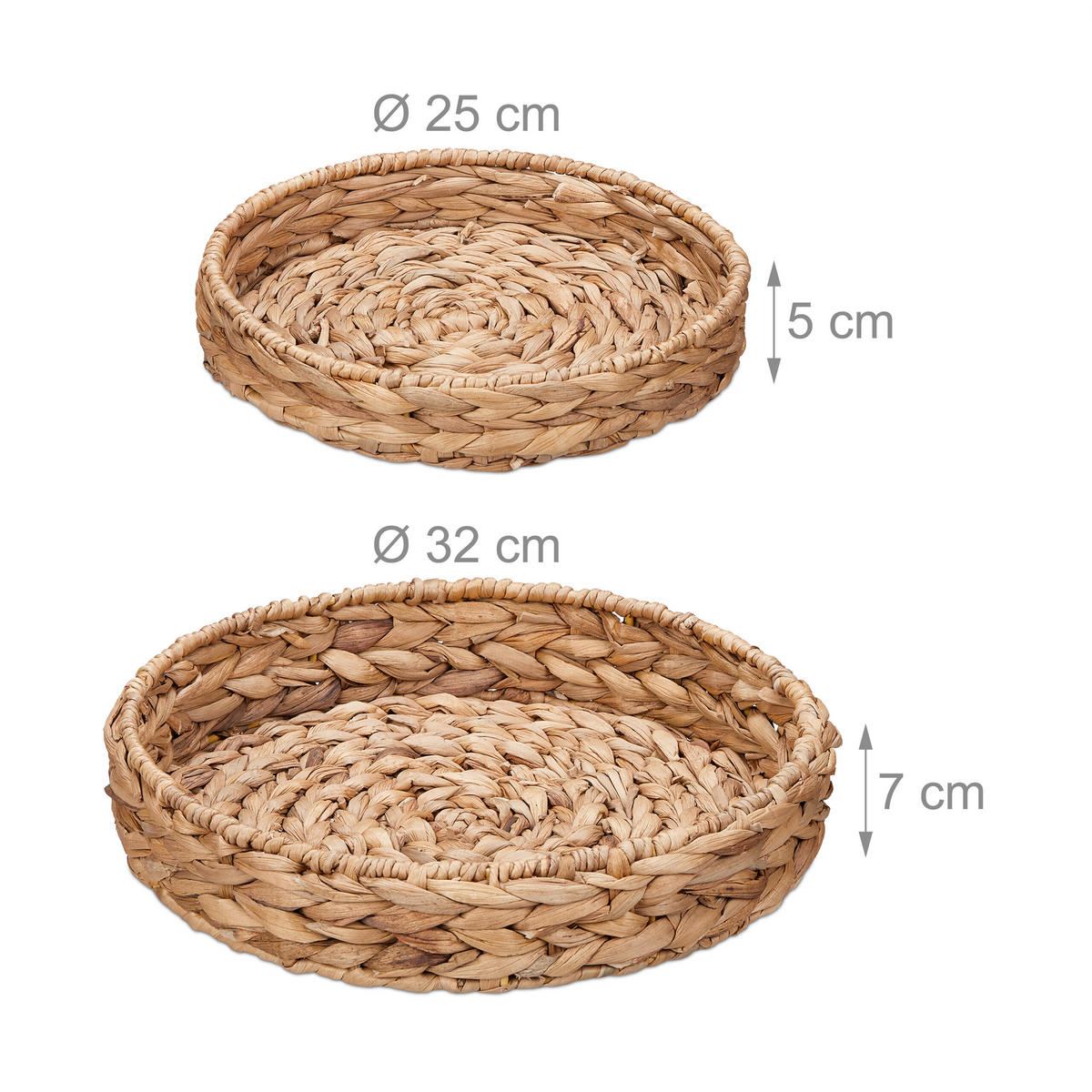 2-tlg.TABLETT-SET - Hellbraun, Textil/Metall (32/7/32cm) - Relaxdays