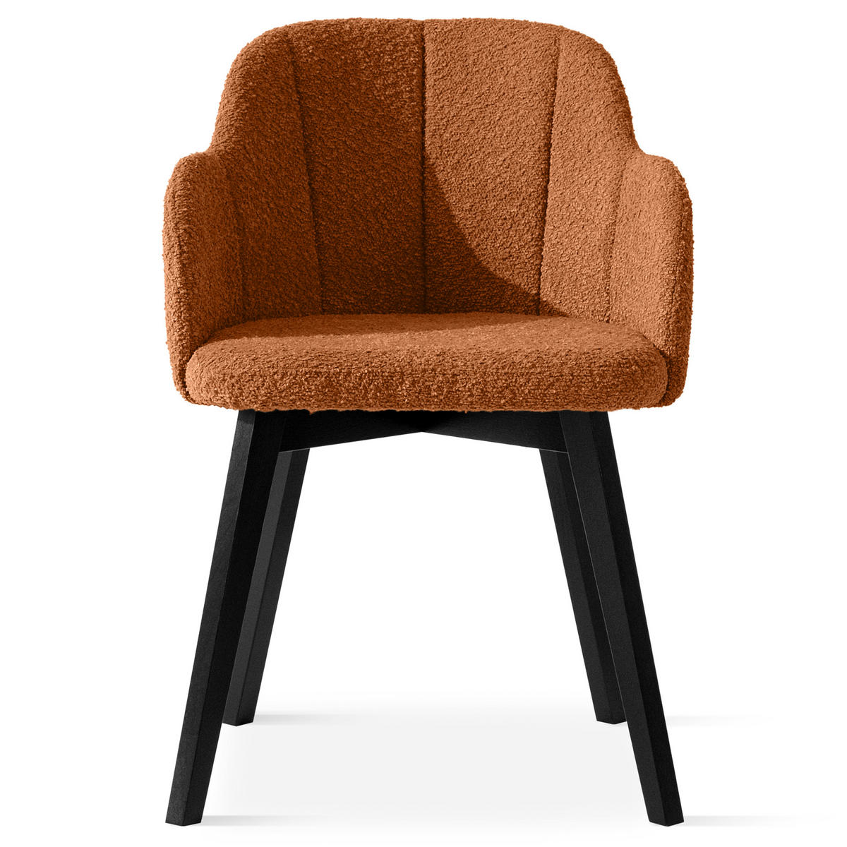POLSTERSTUHL LONIS Esszimmerstühle 2er Set - Rot/Schwarz, Holz/Textil (55/82/54cm) - KONSIMO®