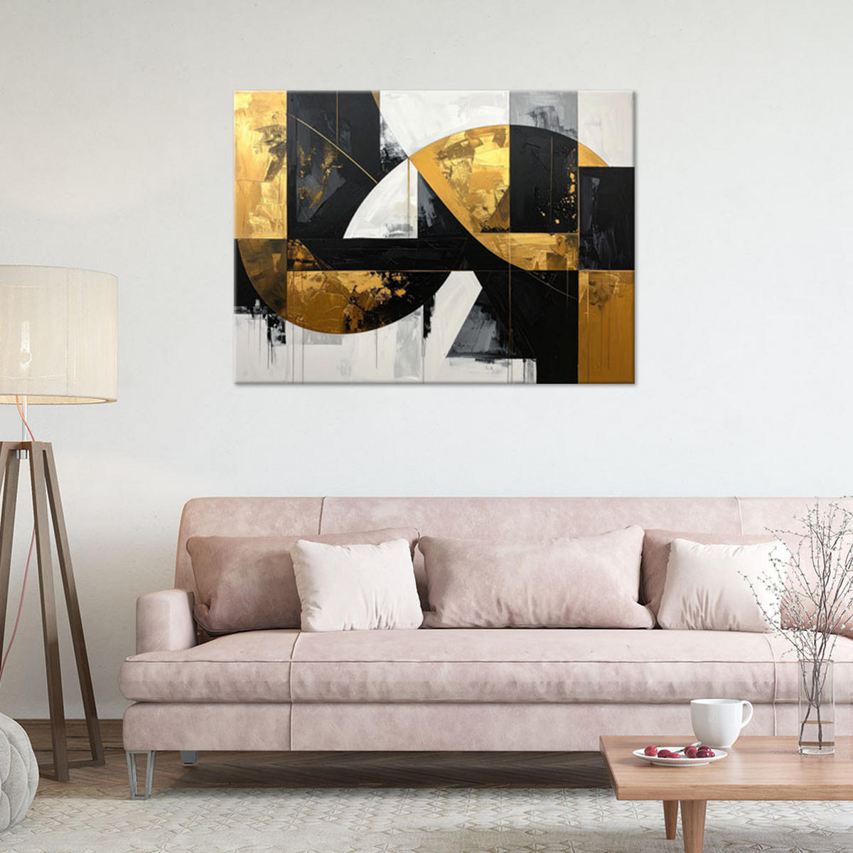 LEINWANDBILD 3D und geometrisch 60x40cm - Goldfarben, Textil (60/40cm) - Feeby