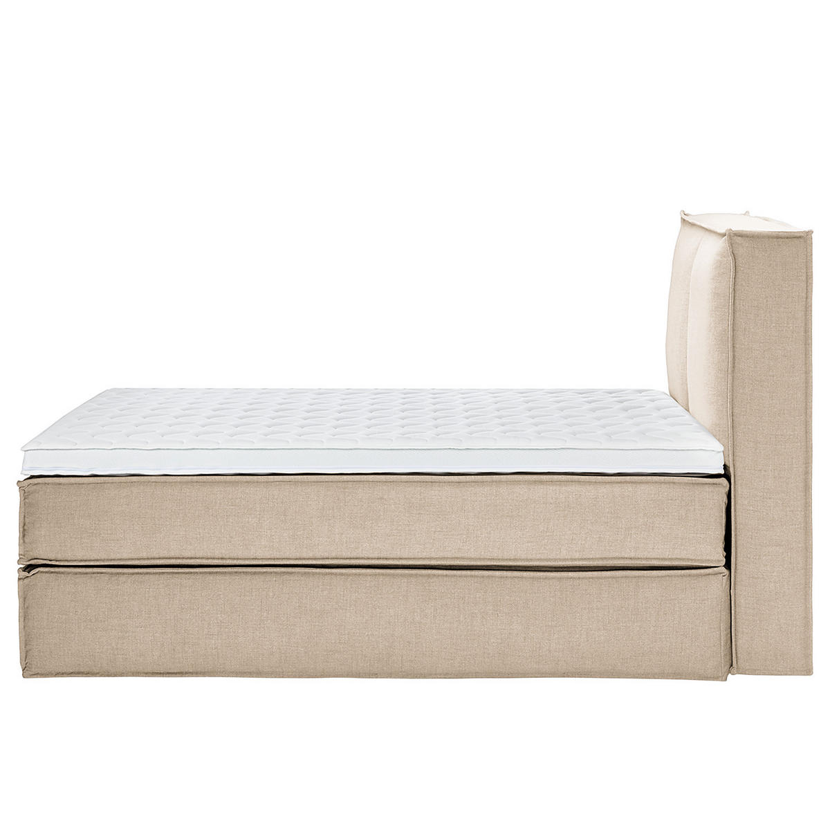 BOXSPRINGBETT mit Kopfteil - Premium - Beige, Textil (140/220cm) - home24