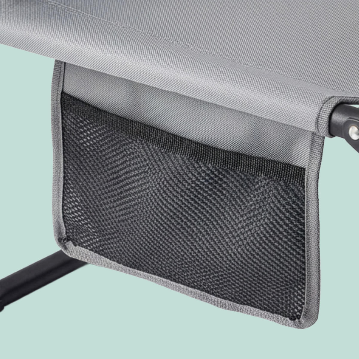 KEMPINGOVÉ lôžko - sivá, kov/textil - Relaxdays