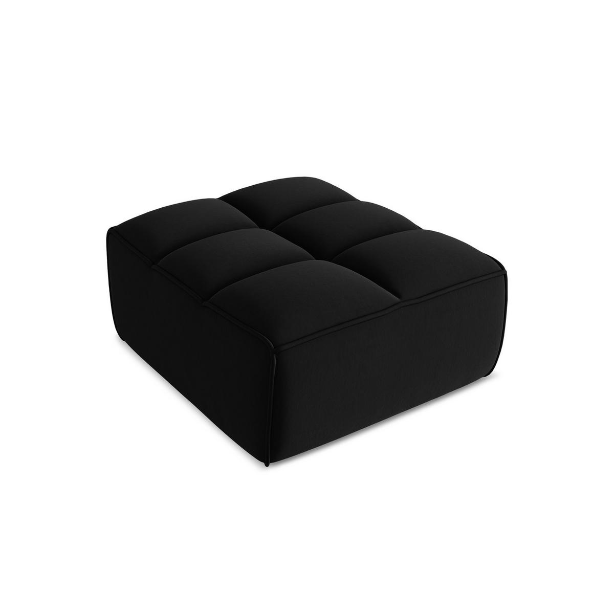 POUF Samt Stoff Schwarz - Schwarz, Kunststoff/Textil (80/43/93cm) - LaMiaSofa