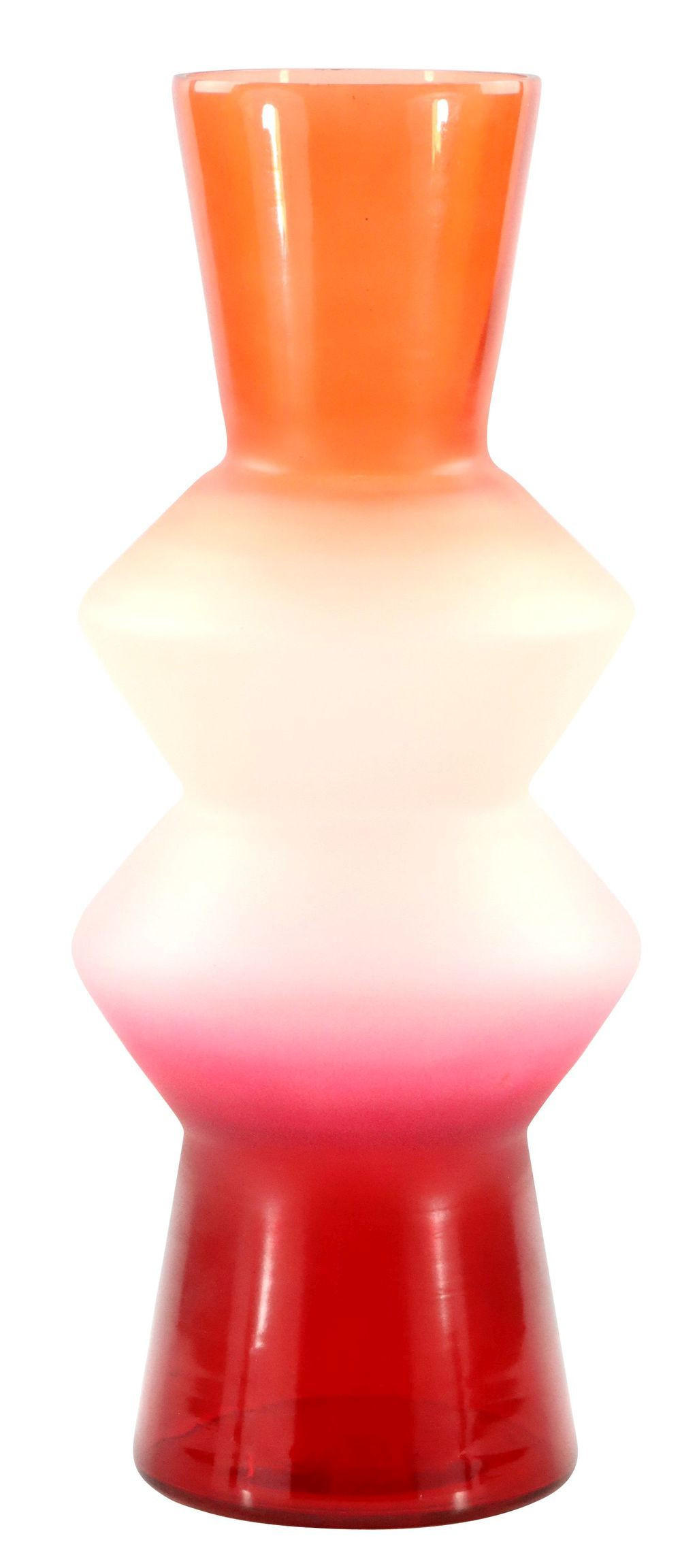 VASE Multicolor rot, orange und weiß - Orange, Glas (38cm) - FURNARO