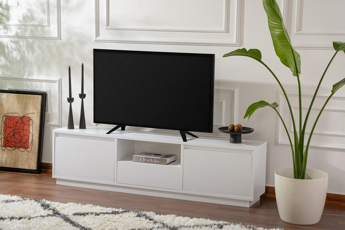 TV-MÖBEL Vanguard Weiß - Weiß, Holz (160/42/29cm) - Habitat Garten