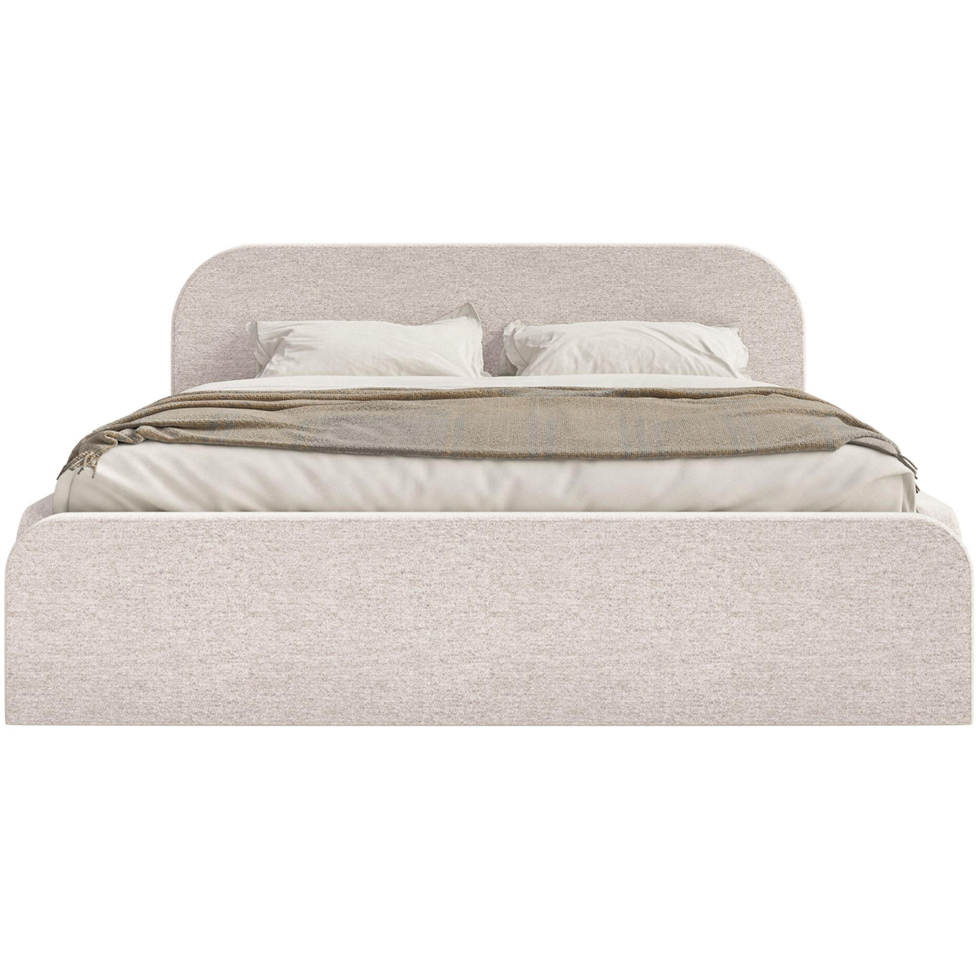 POLSTERBETT Umike Hellbeige Chenille mit Bettkasten 180x200 cm - Ecru, Textil (180/200cm) - Selsey