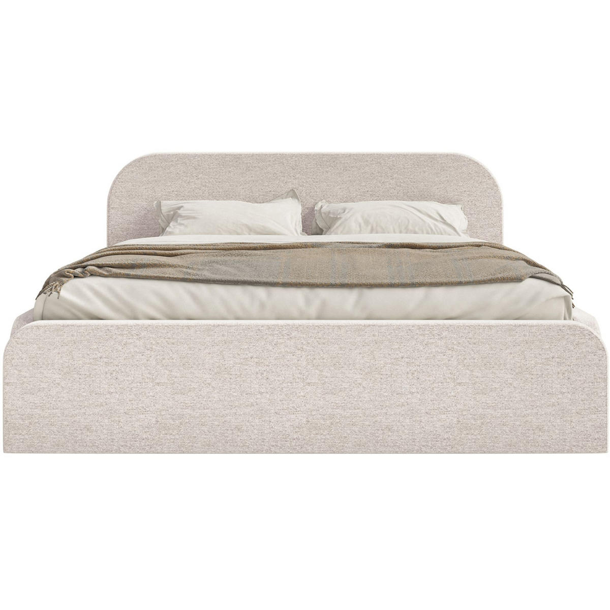 POLSTERBETT Umike Hellbeige Chenille mit Bettkasten 160x200 cm - Ecru, Textil (160/200cm) - Selsey