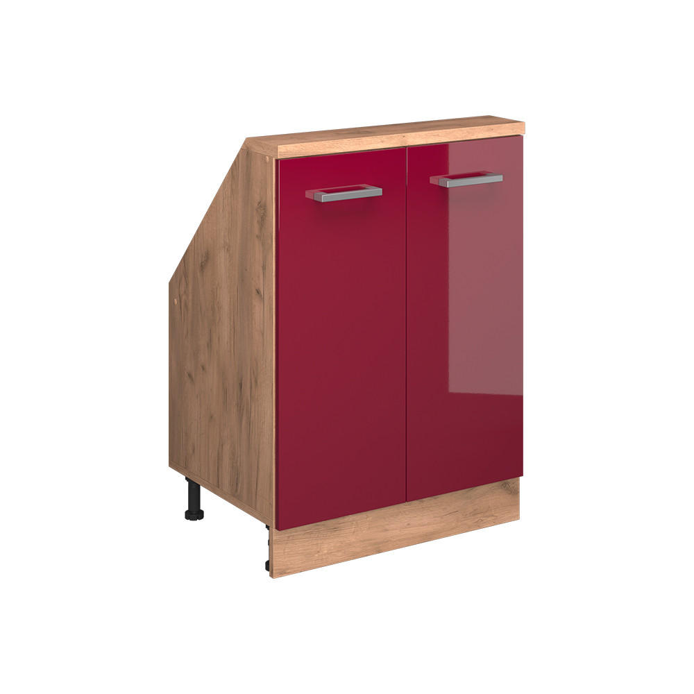 K&Ouml;KSSK&Aring;P F&Ouml;R SLUTTANDE TAK R-Line R&ouml;d h&ouml;gblank 60 cm med 2 d&ouml;rrar R&ouml;d, Ekf&auml;rgad 83.8/60/46 cm