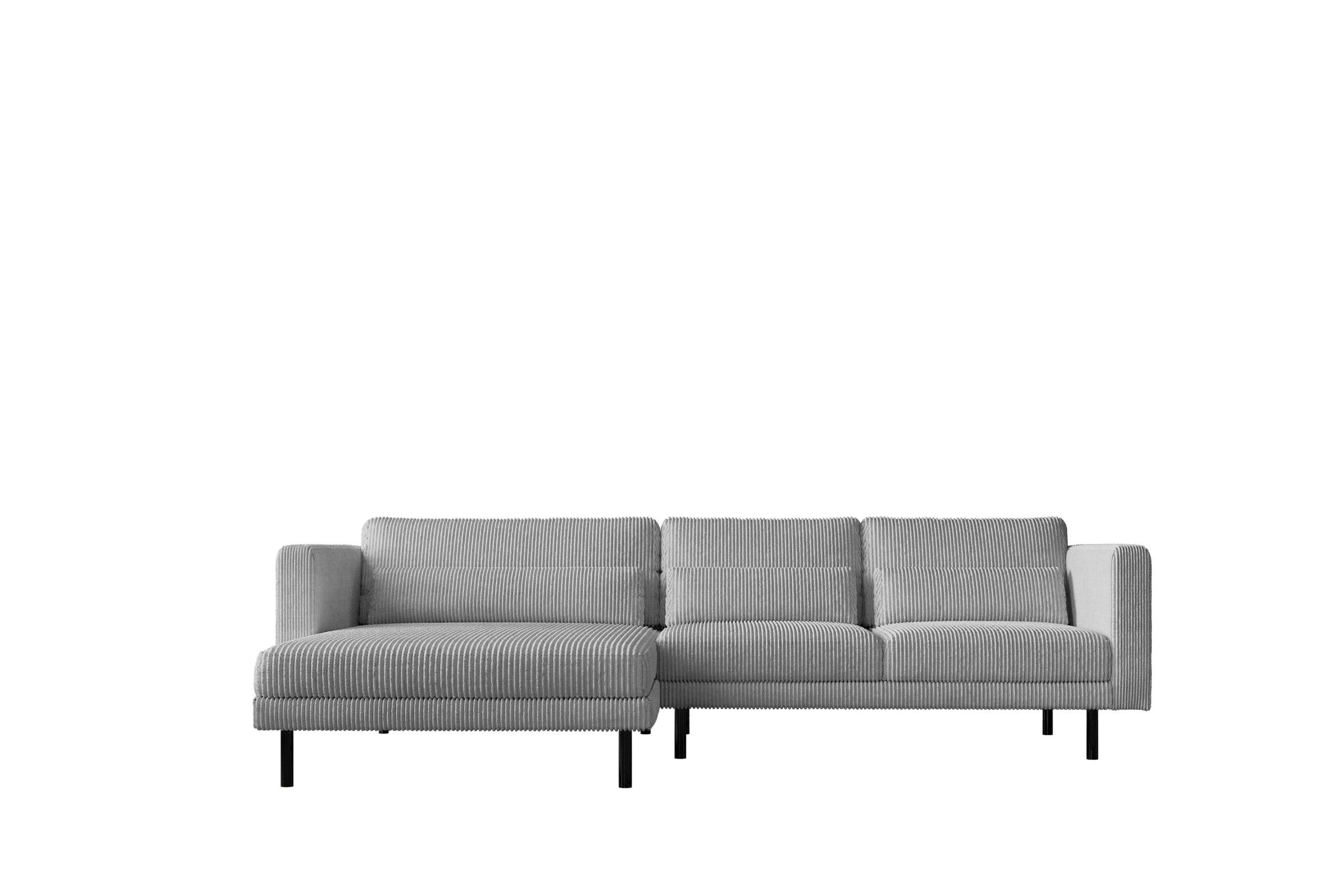 ECKSOFA L-form Dani Stoff Poso Silber Links - Silberfarben, Holz (281/174cm) - Kaiser Möbel