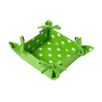 BROTKORB Sterne – faltbar mit Wende-Design - Grün, Textil (22/7/22cm) - Homescapes