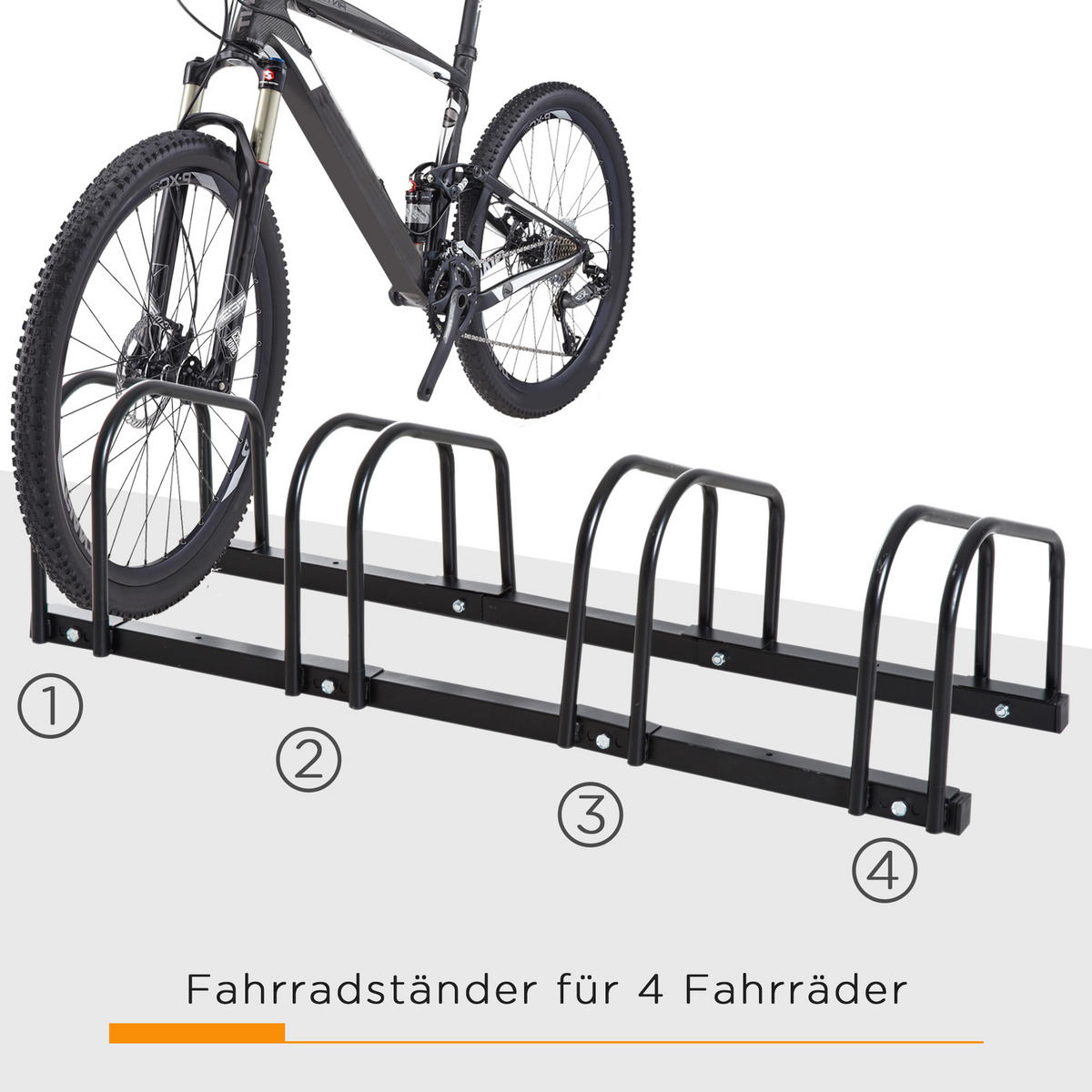 FAHRRADSTÄNDER, Stahl, Schwarz, 110x33x27cm - Schwarz, Metall (33/27/110cm) - HOMCOM