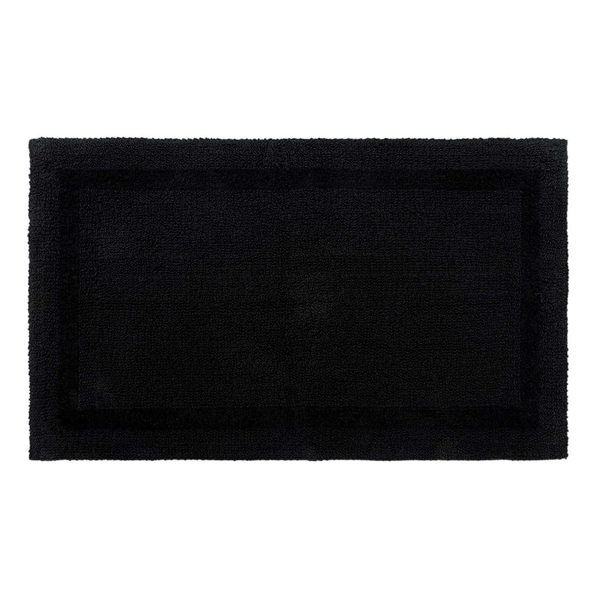 BADEMATTE 50/80 cm, 100% Baumwolle, wendbar - Schwarz, Textil (50/80cm) - Homescapes