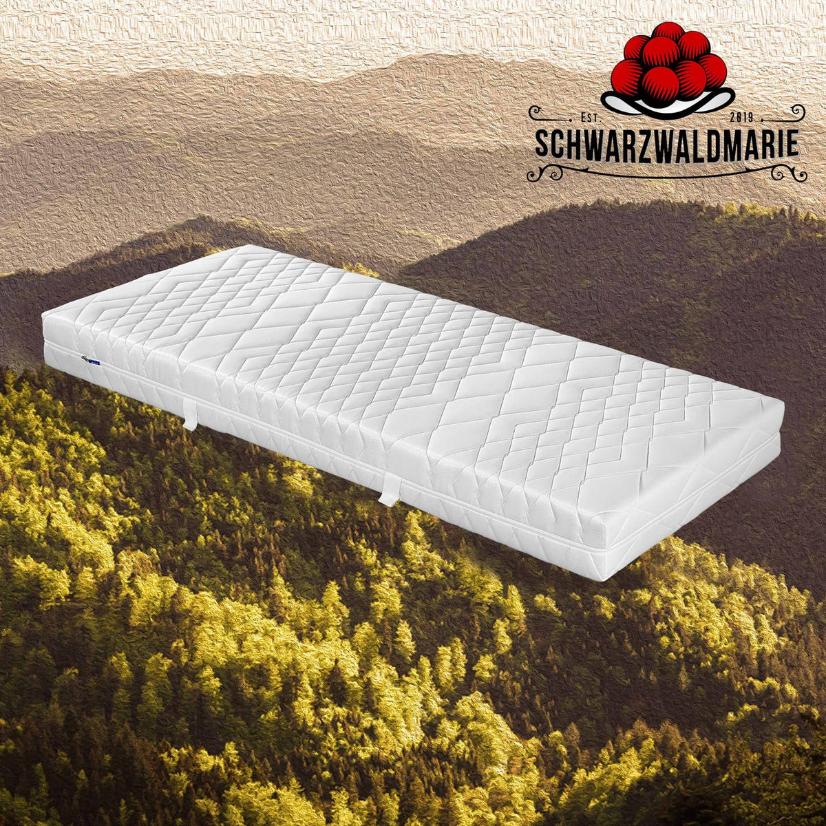 MATRATZE TFK – 7-Zonen-Tonnentaschenfederkernmatratze mit Comfortflex-Schaum - Weiß, Holz (90/200cm) - Schwarzwaldmarie