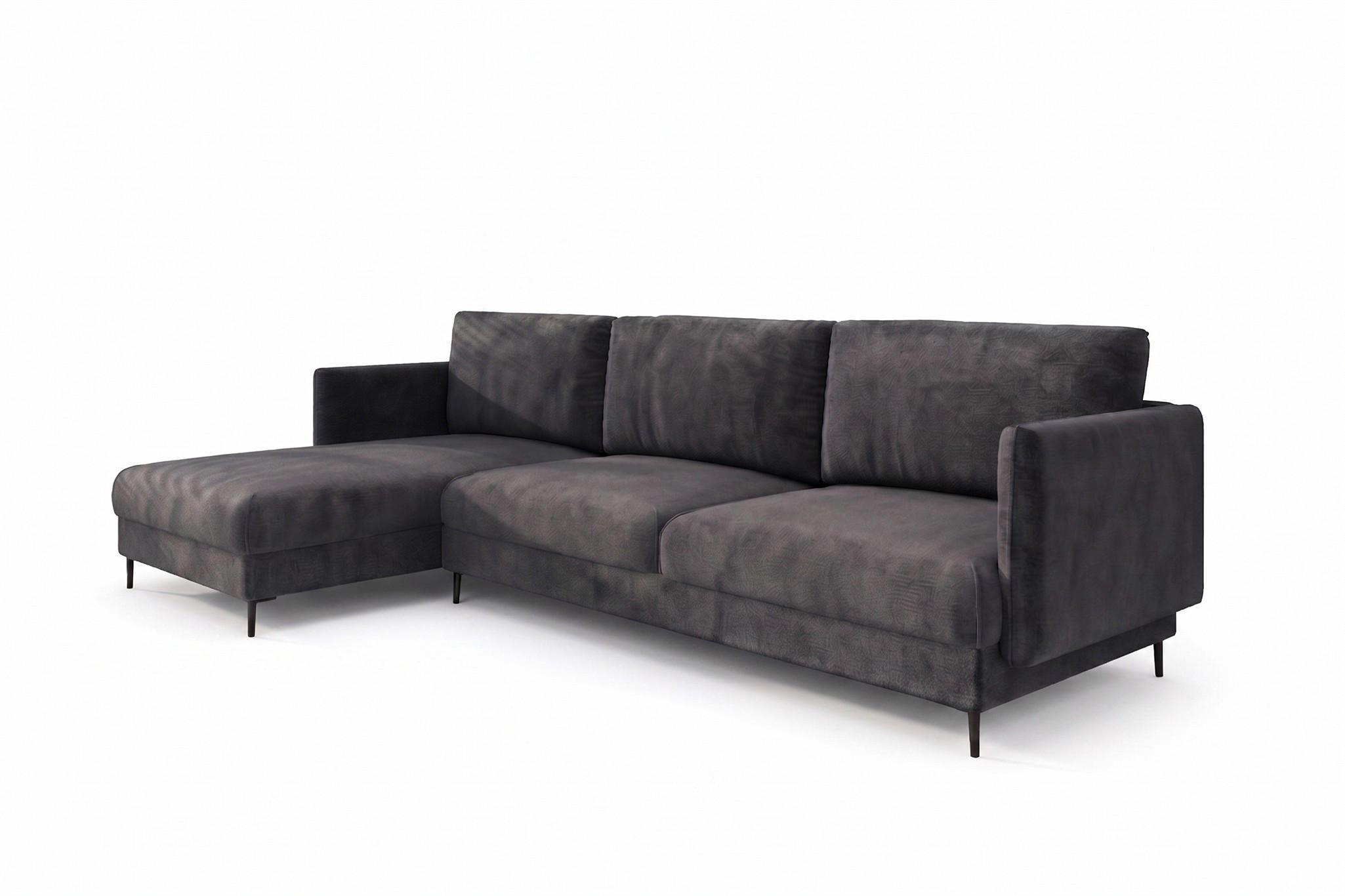 ECKSOFA Helmer Max In Stoff Vibe - Anthrazit, Holzwerkstoff/Textil (164/323cm) - Fun Möbel