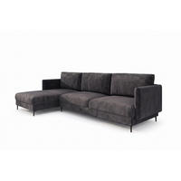 ECKSOFA Helmer Max In Stoff Vibe - Anthrazit, Holzwerkstoff/Textil (164/323cm) - Fun Möbel