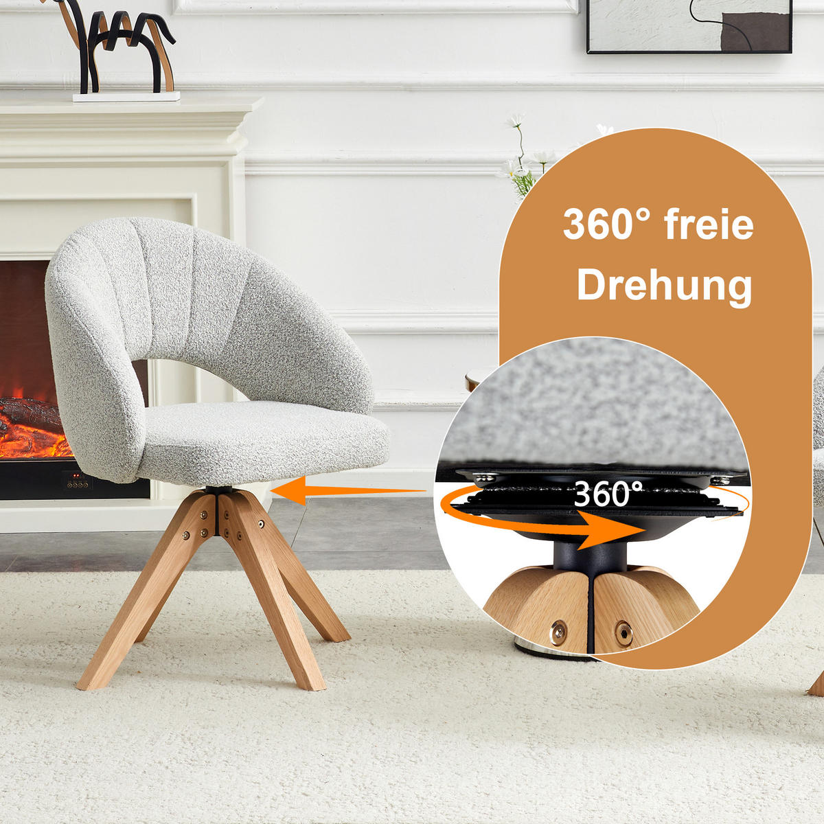 ARMLEHNSTUHL-SET DE-36624 2 Stück mit Samtbezug und Massivholzbeinen Hellgrau - Hellgrau, Holz (49/84/46cm) - ComfortXL