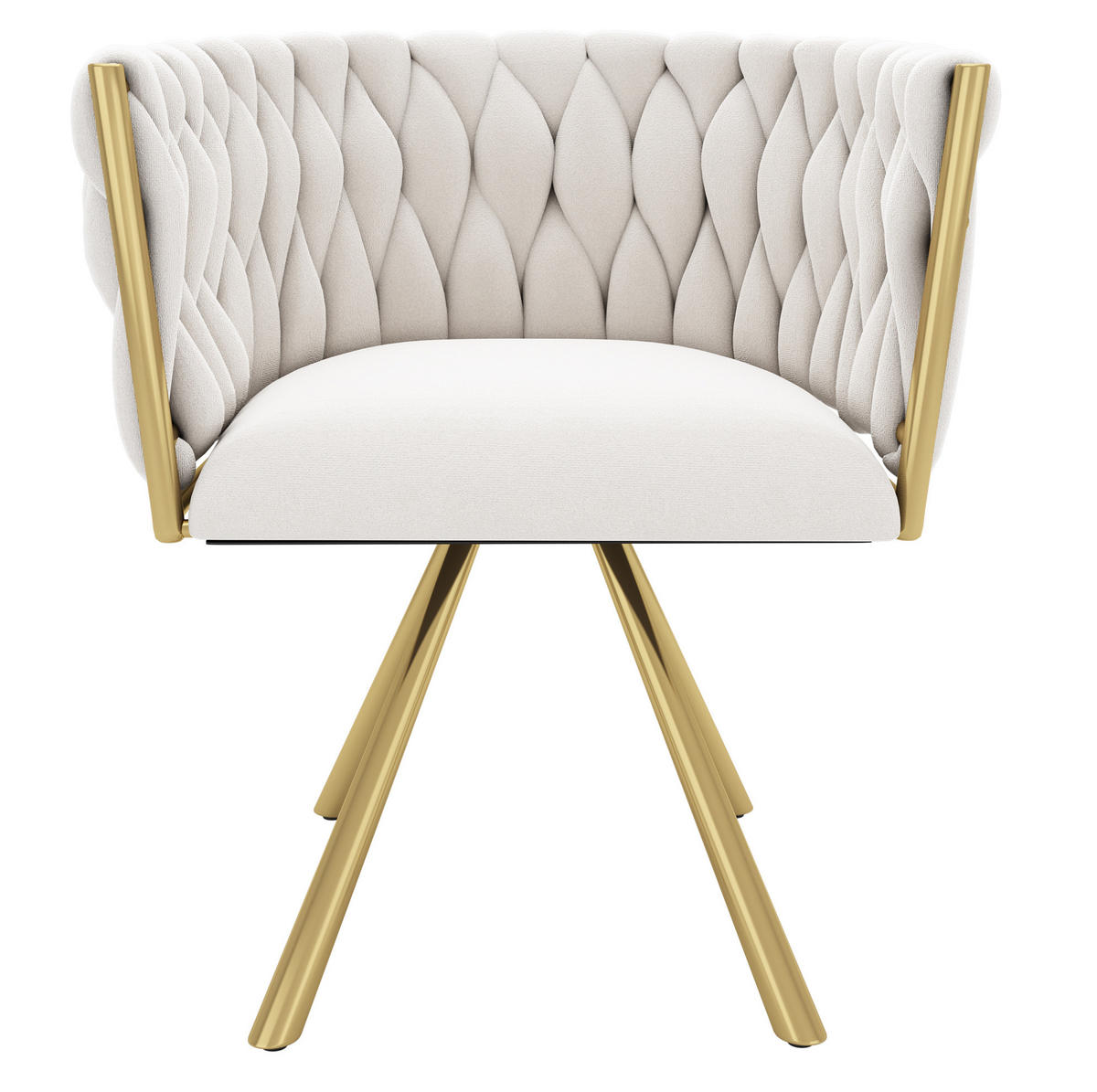 ESSZIMMERSTUHL drehbar 2er-Set Samt Beige Gold - Beige, Metall (54/72/59cm) - Meubliv