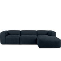 ECKMODULSOFA-RECHTS BUFFO mit extrem weicher und bequemer Sitzfläche, Gewebestoff, dunkelblau - Dunkelblau, Textil (297/180cm) - KONSIMO®