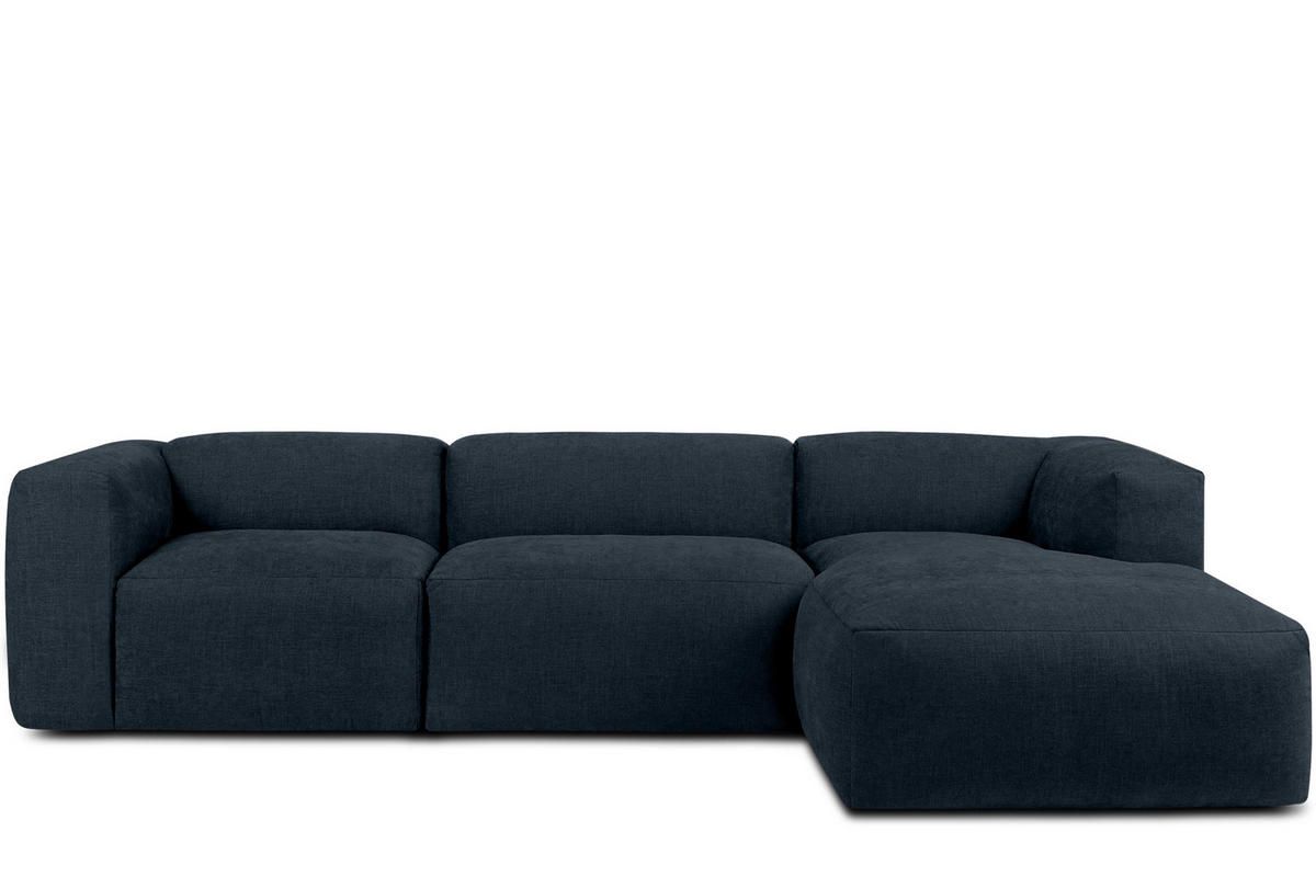 ECKMODULSOFA-RECHTS BUFFO mit extrem weicher und bequemer Sitzfläche, Gewebestoff, dunkelblau - Dunkelblau, Textil (297/180cm) - KONSIMO®