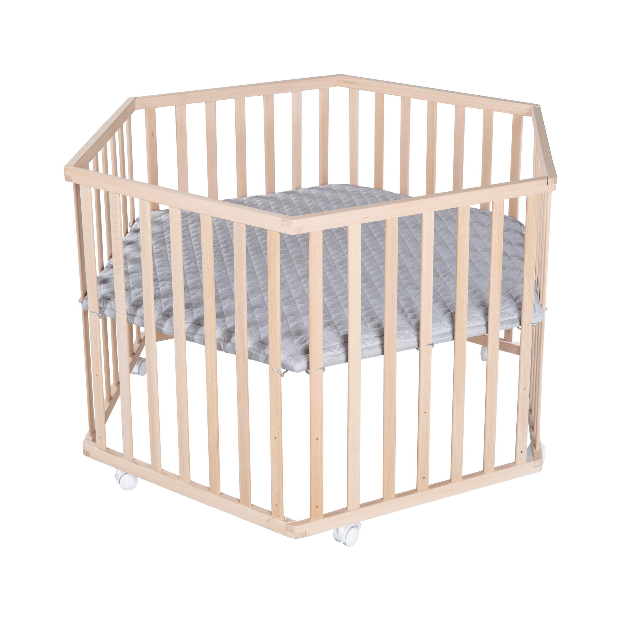 LAUFGITTER 6-eckig, roba Style grau - Naturfarben, Holzwerkstoff (118.5/72.5/103.5cm) - Roba