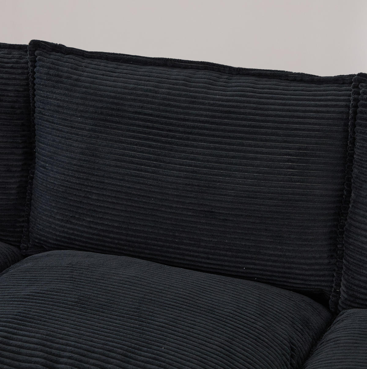 SOFA mit USB-C-Anschluss 2-Sitzer 190 x 73 x 84 cm Corduroy Schwarz - Schwarz, Kunststoff (73/84/190cm) - Meubliv