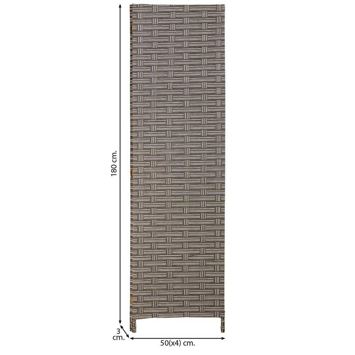 PARAVENT aus geflochtenem Papier mit 4 PANEELE, 3x180cm - Grau, Papier (200/180/3cm) - Wanderlust