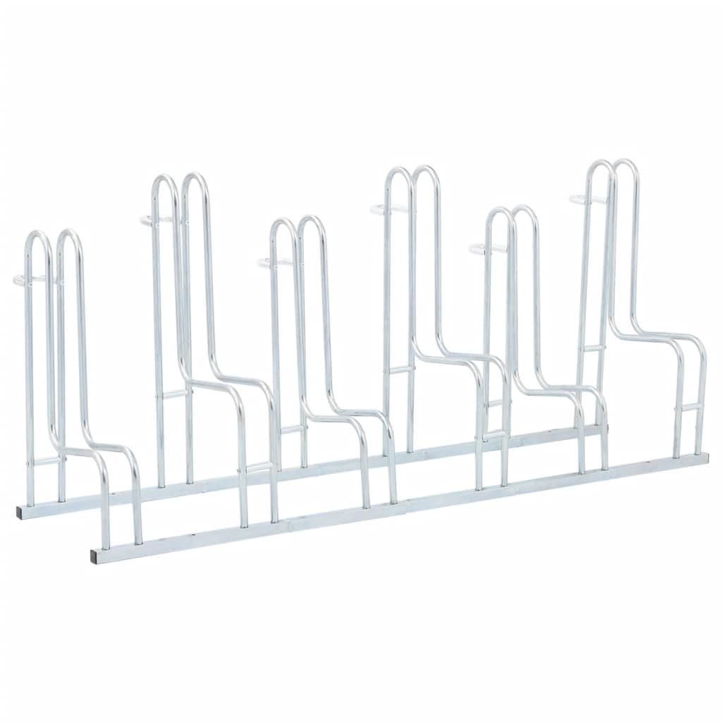 FAHRRADSTÄNDER Für 6 Fahrräder Freistehend Verzinkter Stahl - Silberfarben, Metall (41/73/164cm) - vidaXL