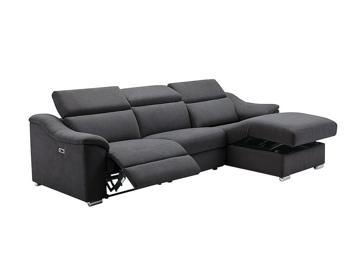 RELAXSOFA - 5 Personen - stoff - anthrazitgrau Pedrera - Anthrazit, Textil/Metall (284/100/175cm) - Vente-Unique
