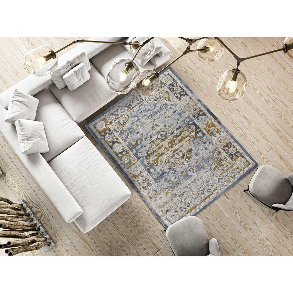 Thumbnail - Atticgo Vintage-Teppich, Mehrfarbig, Beige, Blau, Kupfer, Textil, Mode, Rechteckig, 115x170 cm, Oeko-Tex® Standard 100, ...