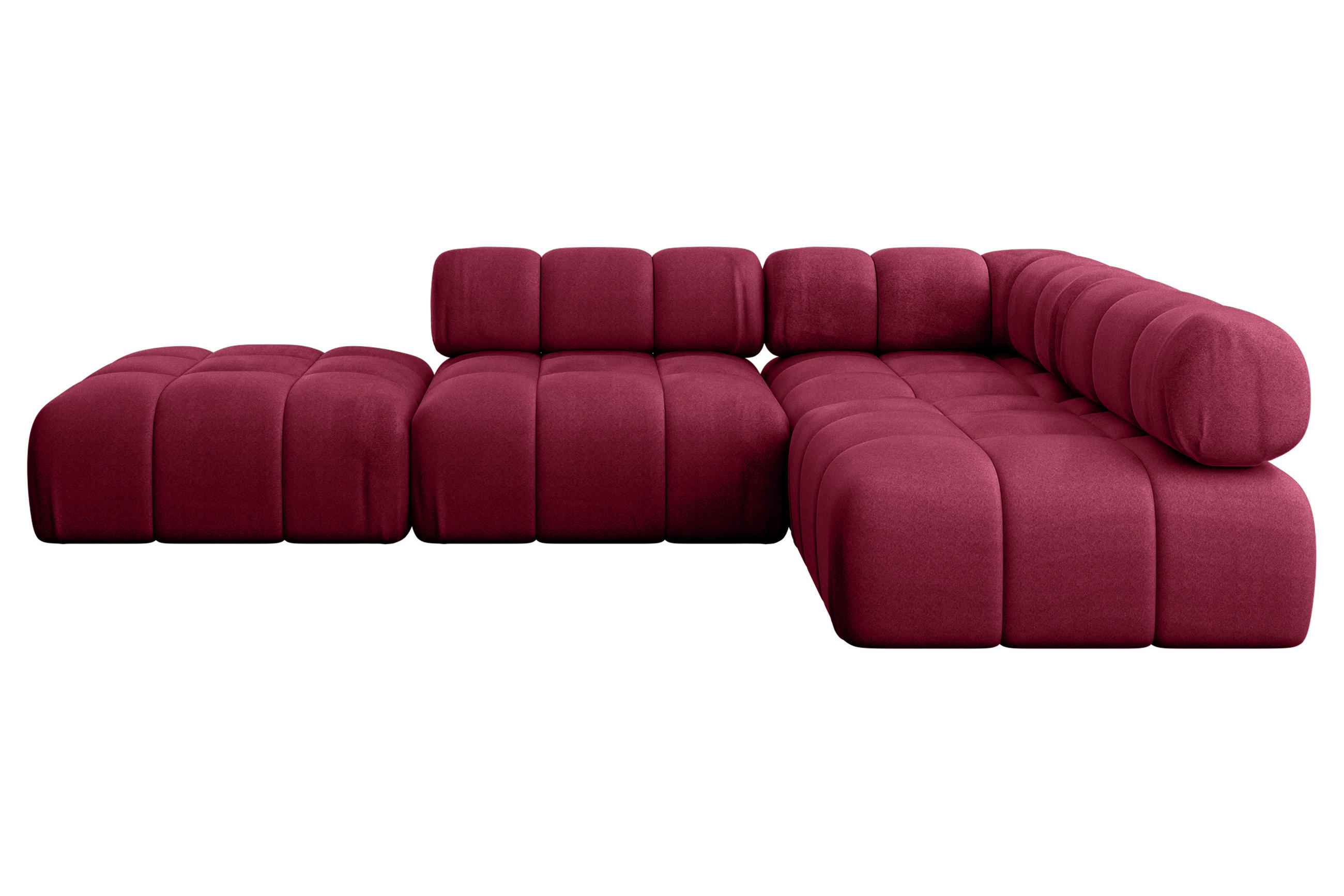 ECKSOFA modulares Sofa Favio-L1 - 285x190x70 cm Bordeauxrot Velours - Bordeaux, Holzwerkstoff/Textil (285/190cm) - ALTDECOR