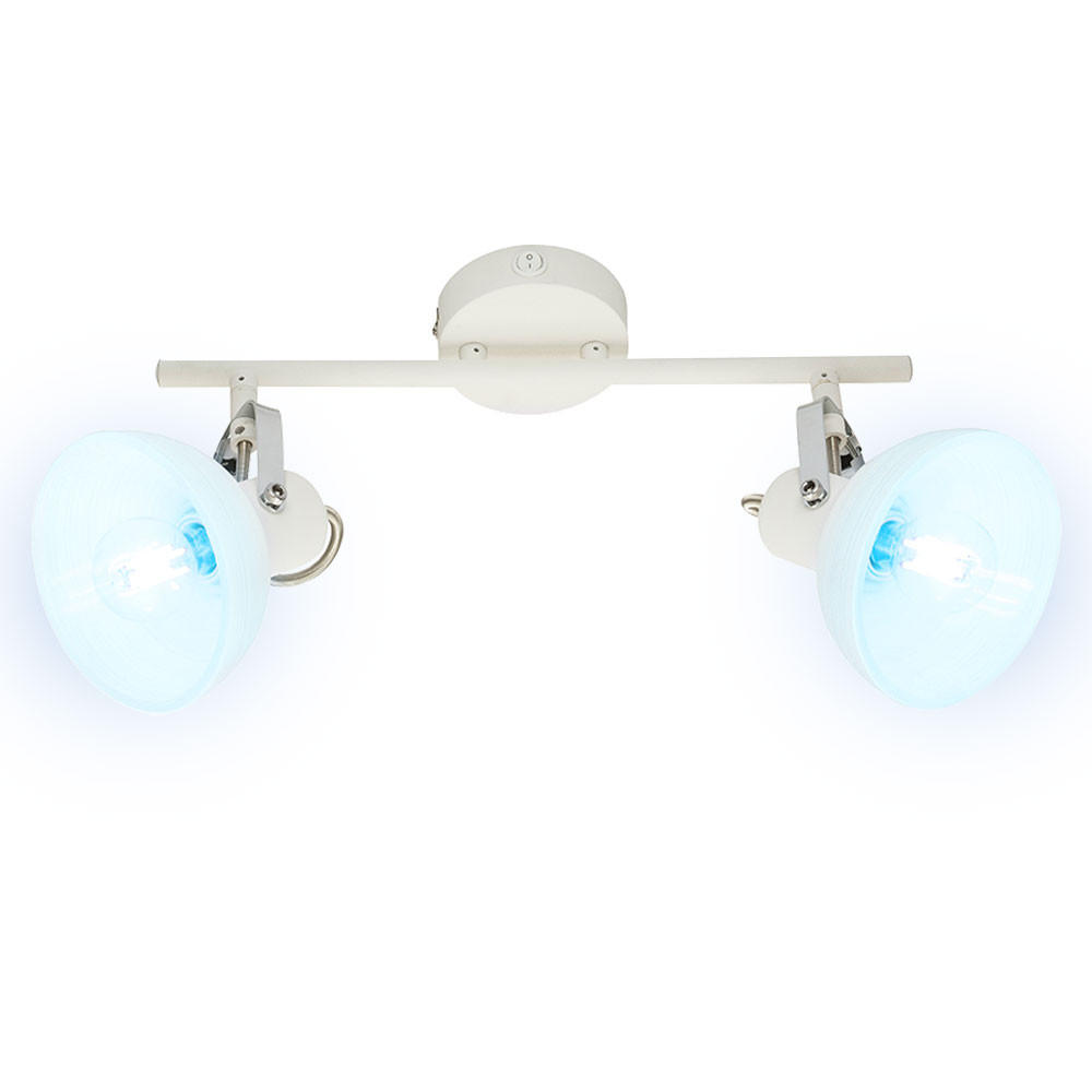 LED DECKENLEUCHTE Amory Weiß Chrom - Weiß, Glas (35/12.2/23cm) - Globo Lighting