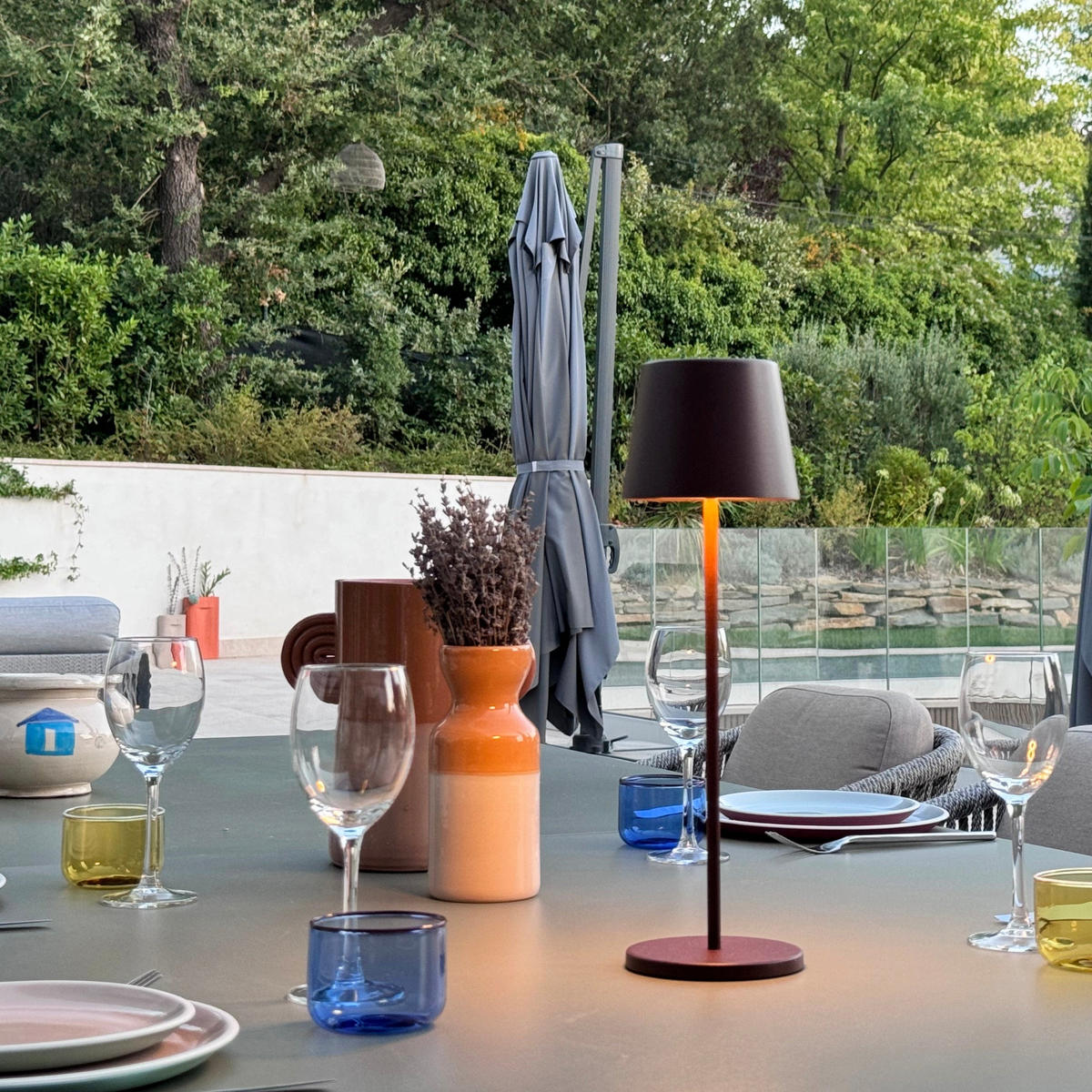 TOUCH-TISCHLAMPE KELLY braun - Braun, Metall (11.3/11.3/38cm) - Lumisky