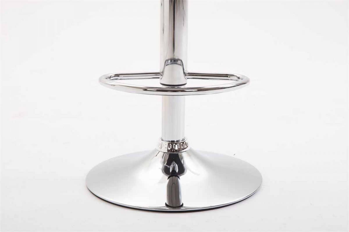 BARHOCKER Kunststoff weiß - Chromfarben/Weiß, Kunststoff/Metall (39/82/43cm) - CLP
