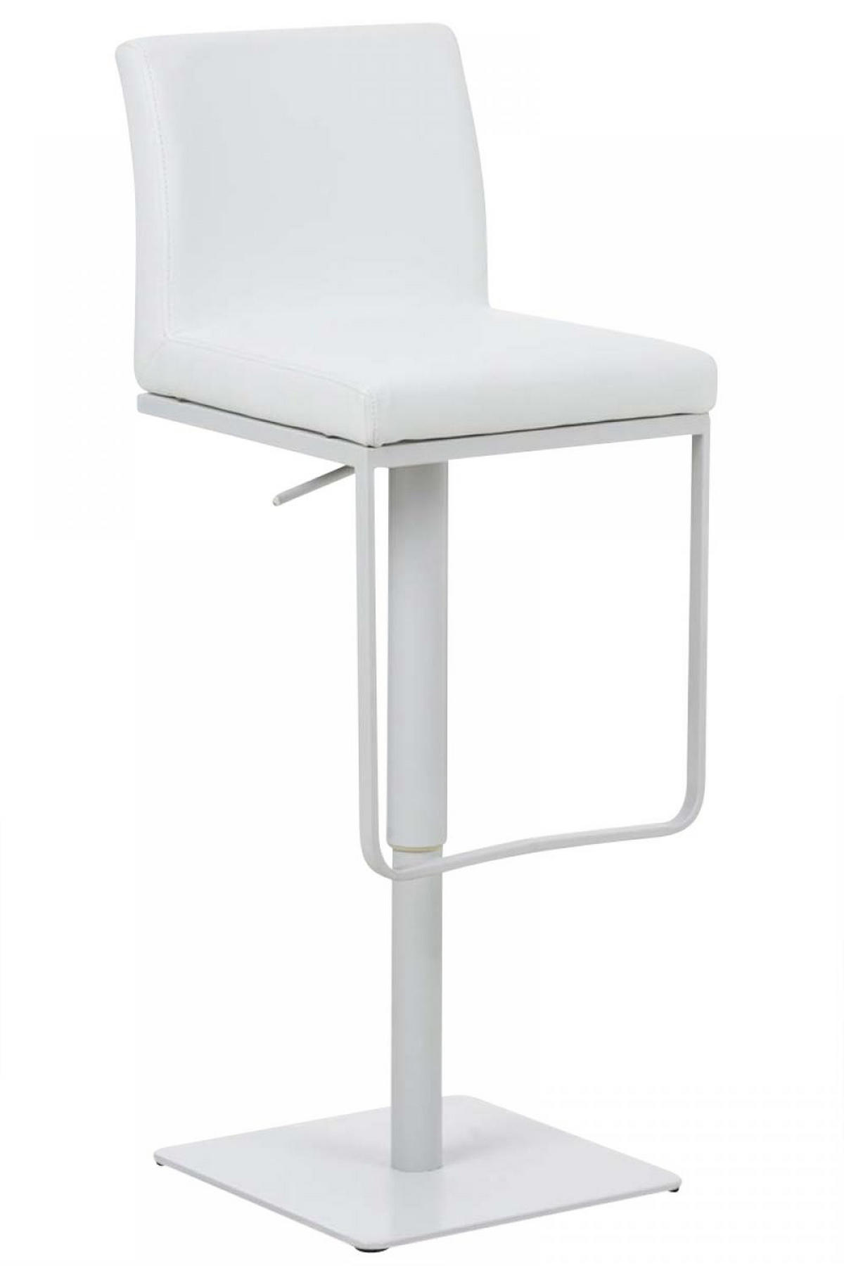 BARHOCKER Lederlook Weiß - Weiß, Textil/Metall (42/86/44cm) - CLP