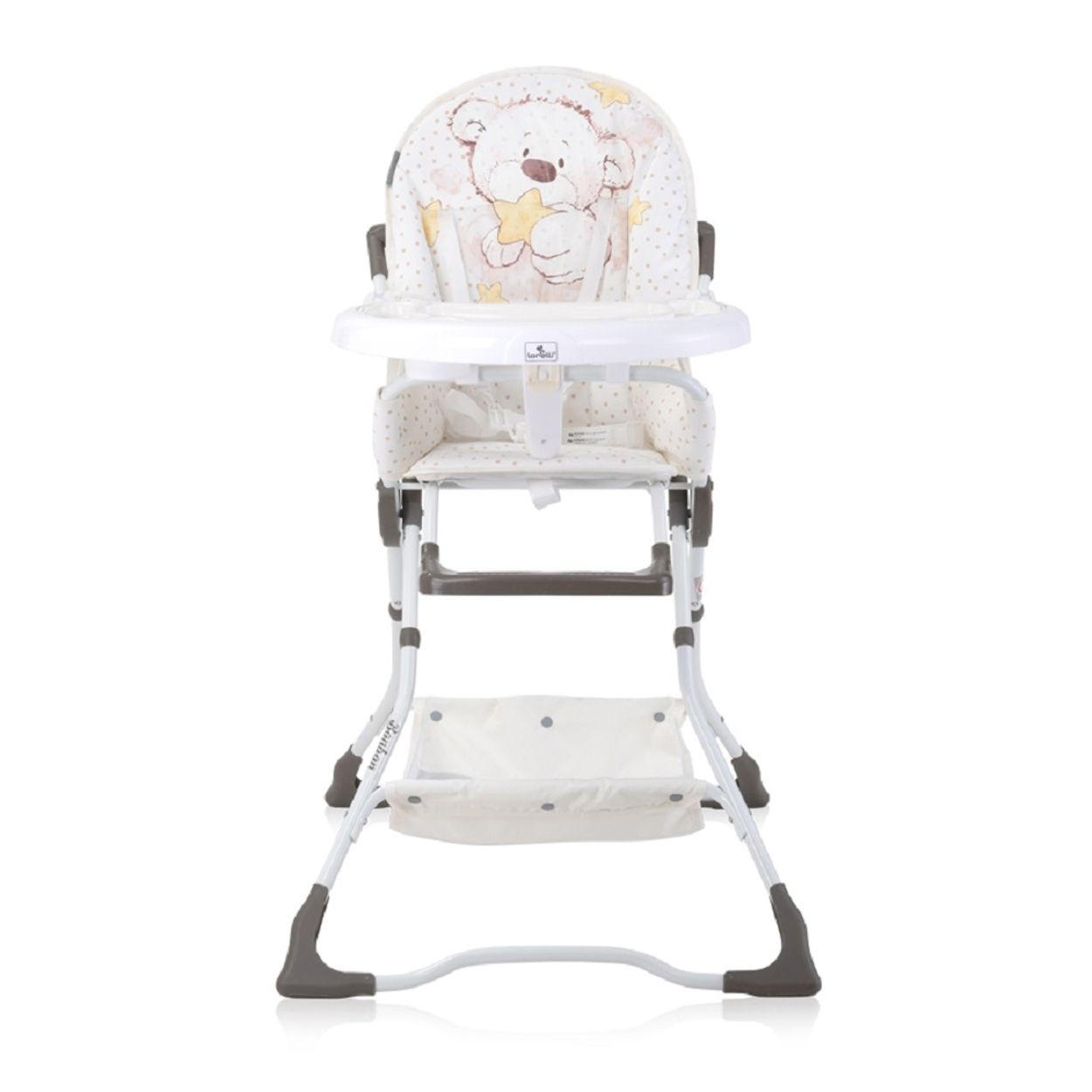 HOCHSTUHL Bonbon weiss beige Bechervertiefung, klappbar, doppelter Tisch, Korb - Beige/Weiß, Metall (62/112/80cm) - Lorelli