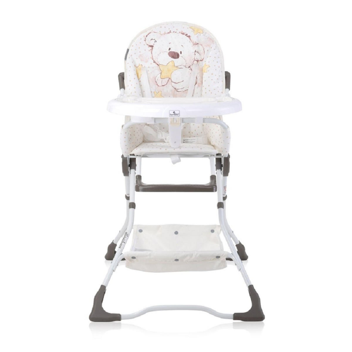 HOCHSTUHL Bonbon weiss beige Bechervertiefung, klappbar, doppelter Tisch, Korb - Beige, Metall (62/112/80cm) - Lorelli