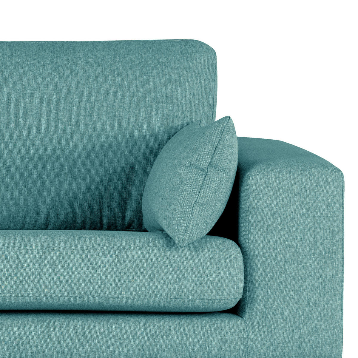 2-SITZER SOFA - Buchefarben/Petrol, Buchenholz/Textil (197/81/88cm) - home24