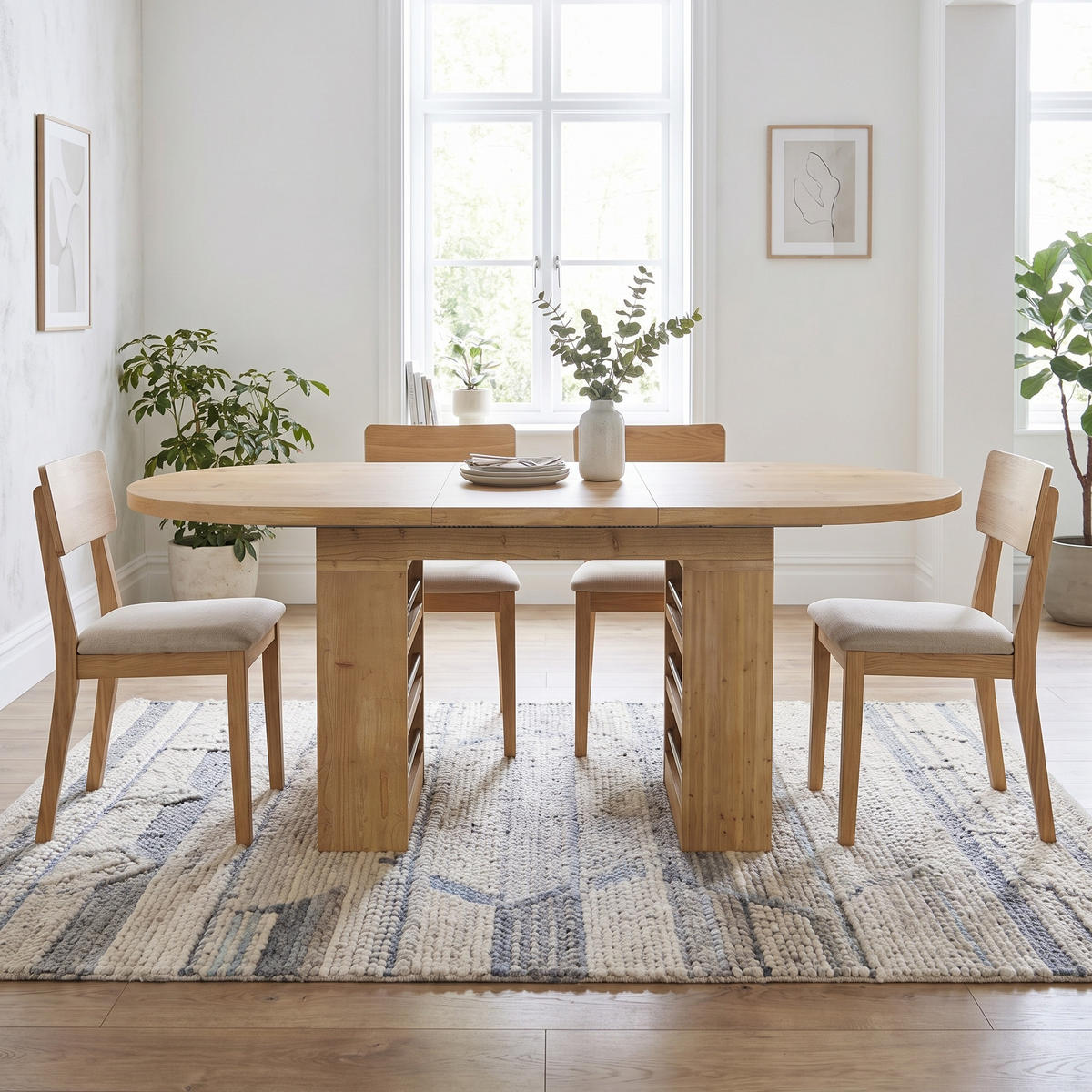 JÍDELNÍ STŮL Rozkládací dubový s úložným prostorem 150–200 × 90 cm - barva dubu, kompozitní dřevo (90/200/76cm) - Urban Meuble