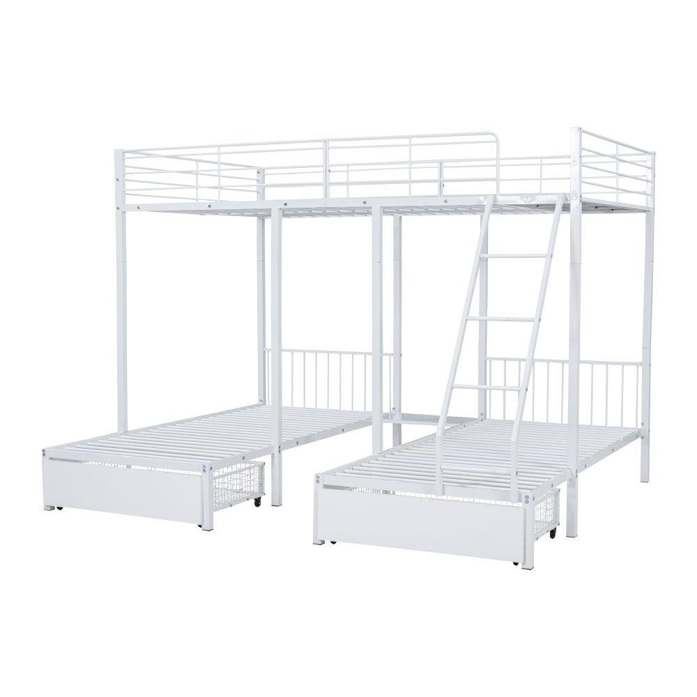 METALLBETT 140/200 cm in Weiß Multifunktionales - Weiß, Metall - KOMHTOM