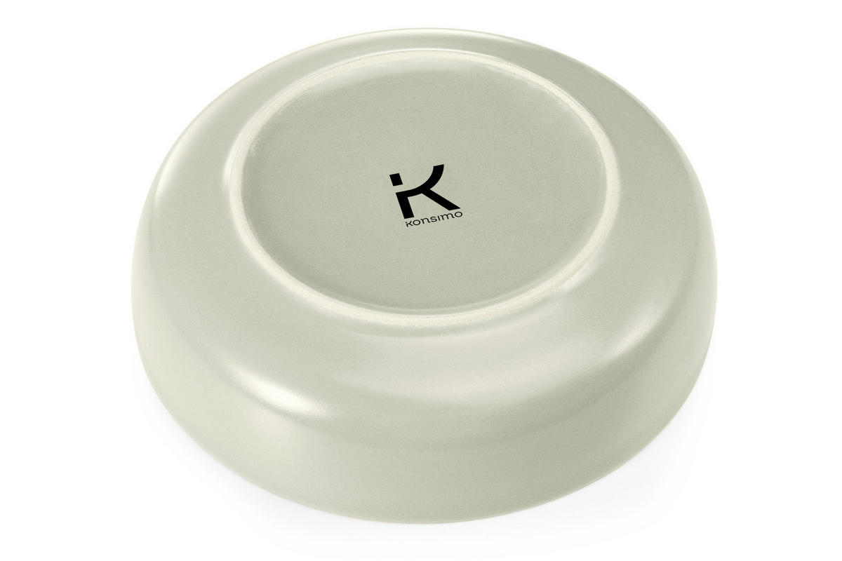 TELLER-SET VICTO 6-tlg Suppenteller, matt beige/grün/grau - Hellgrün, Keramik (18cm) - KONSIMO®