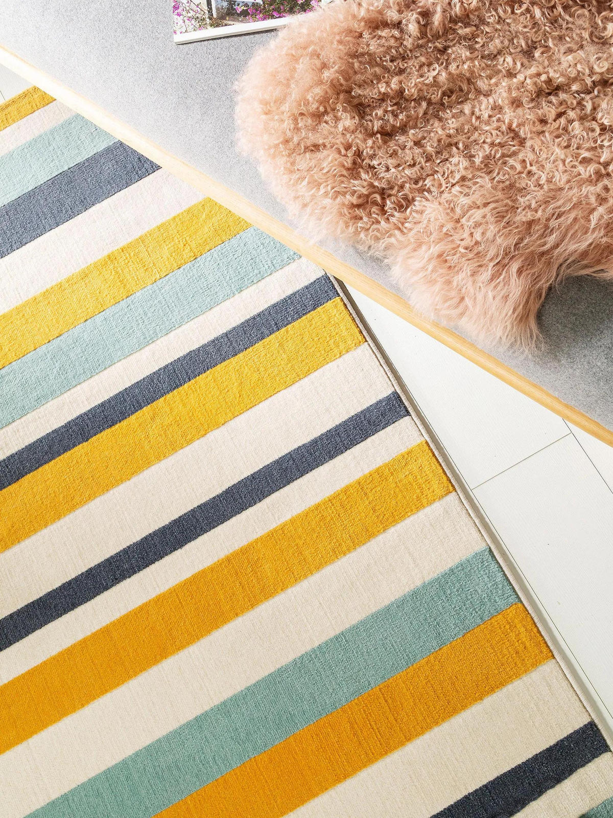 TEPPICH Dessert Blau/Gelb 120x170 cm - Blau, Textil (120/170cm) - benuta Pop