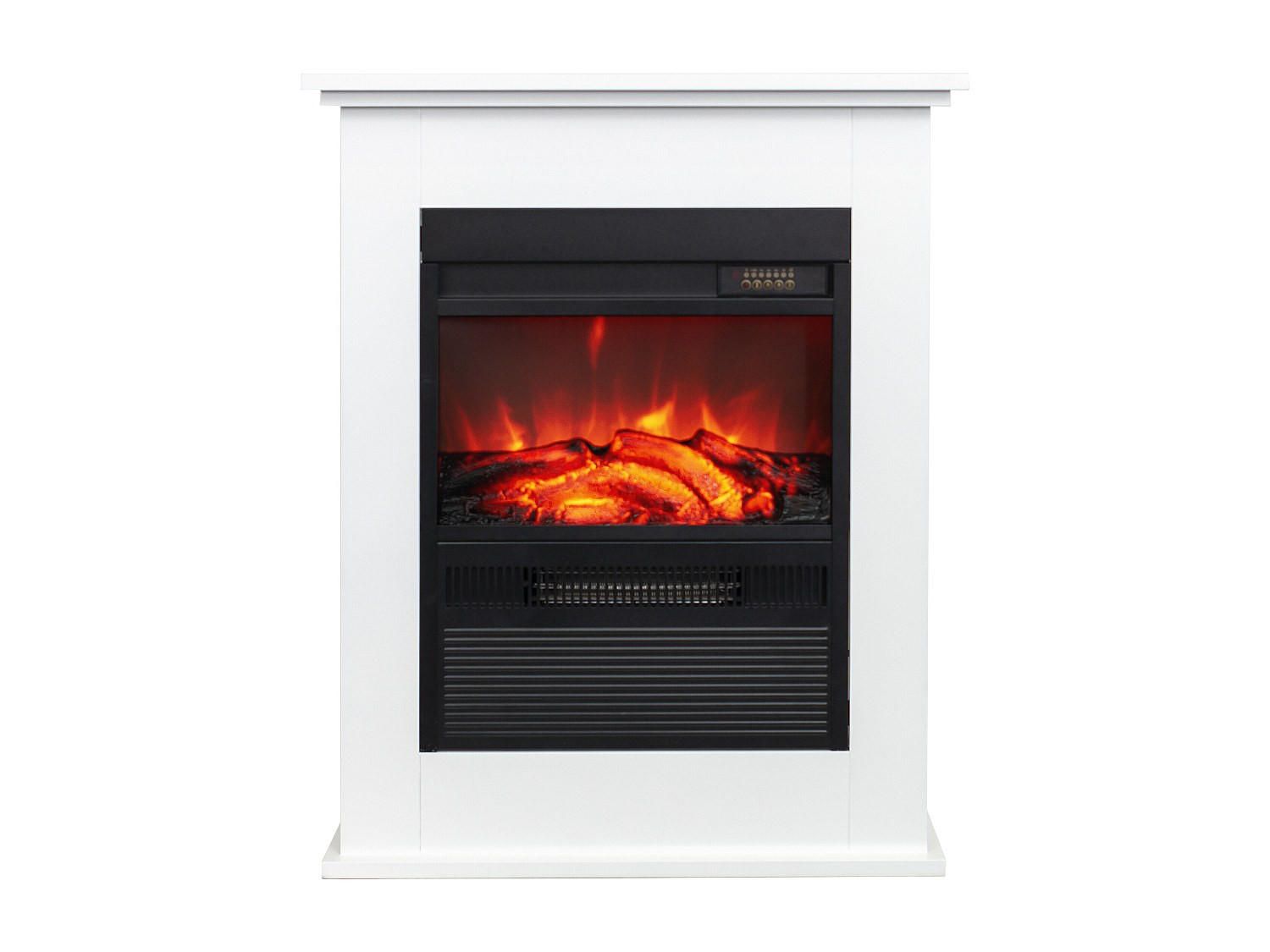 KAMIN - 61.1 x 25 - glas - weiß Etori - Weiß, Glas (61.1/76.6/25cm) - Vente-Unique