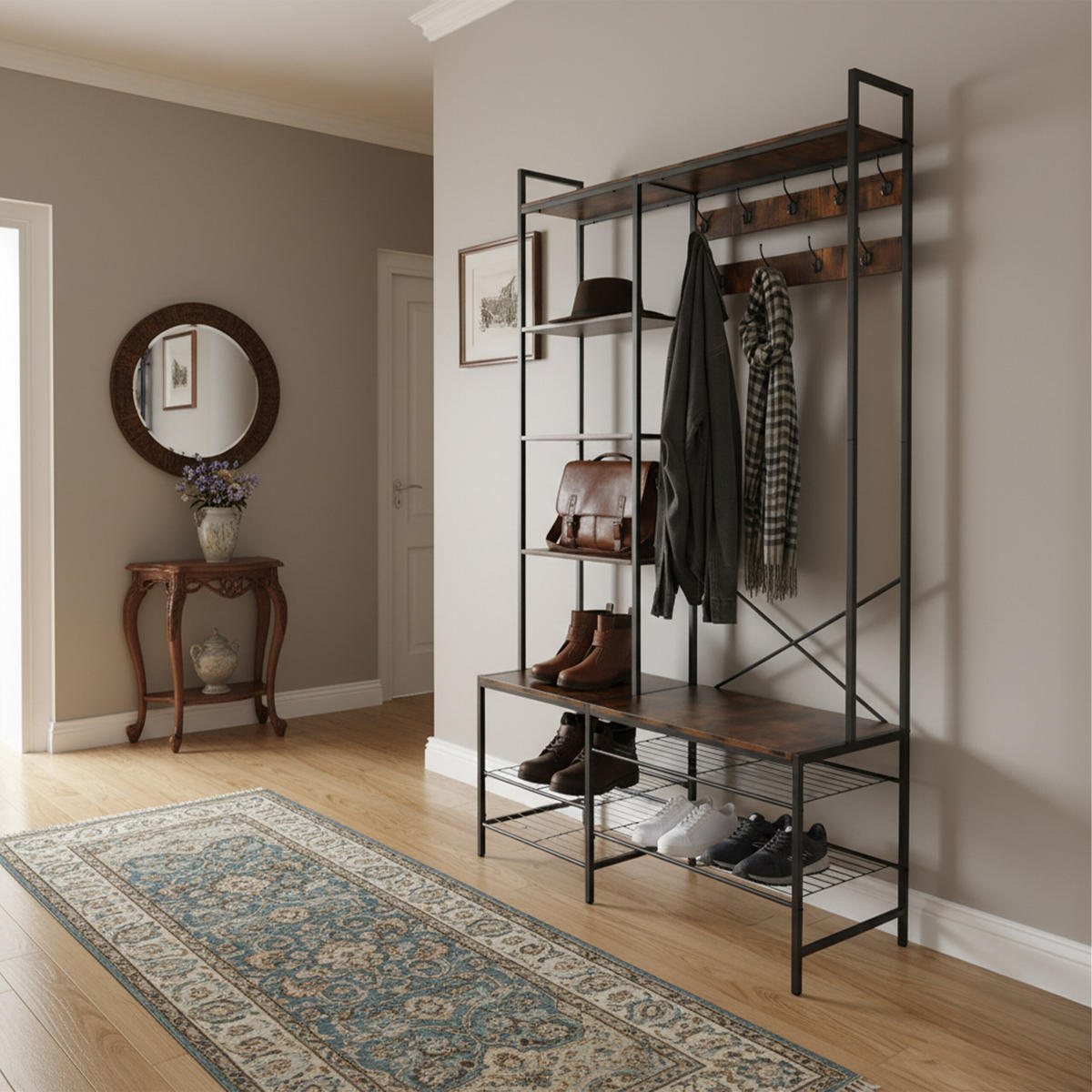 GARDEROBE - Multicolor, Holzwerkstoff/Metall (120/190/40cm) - Relaxdays