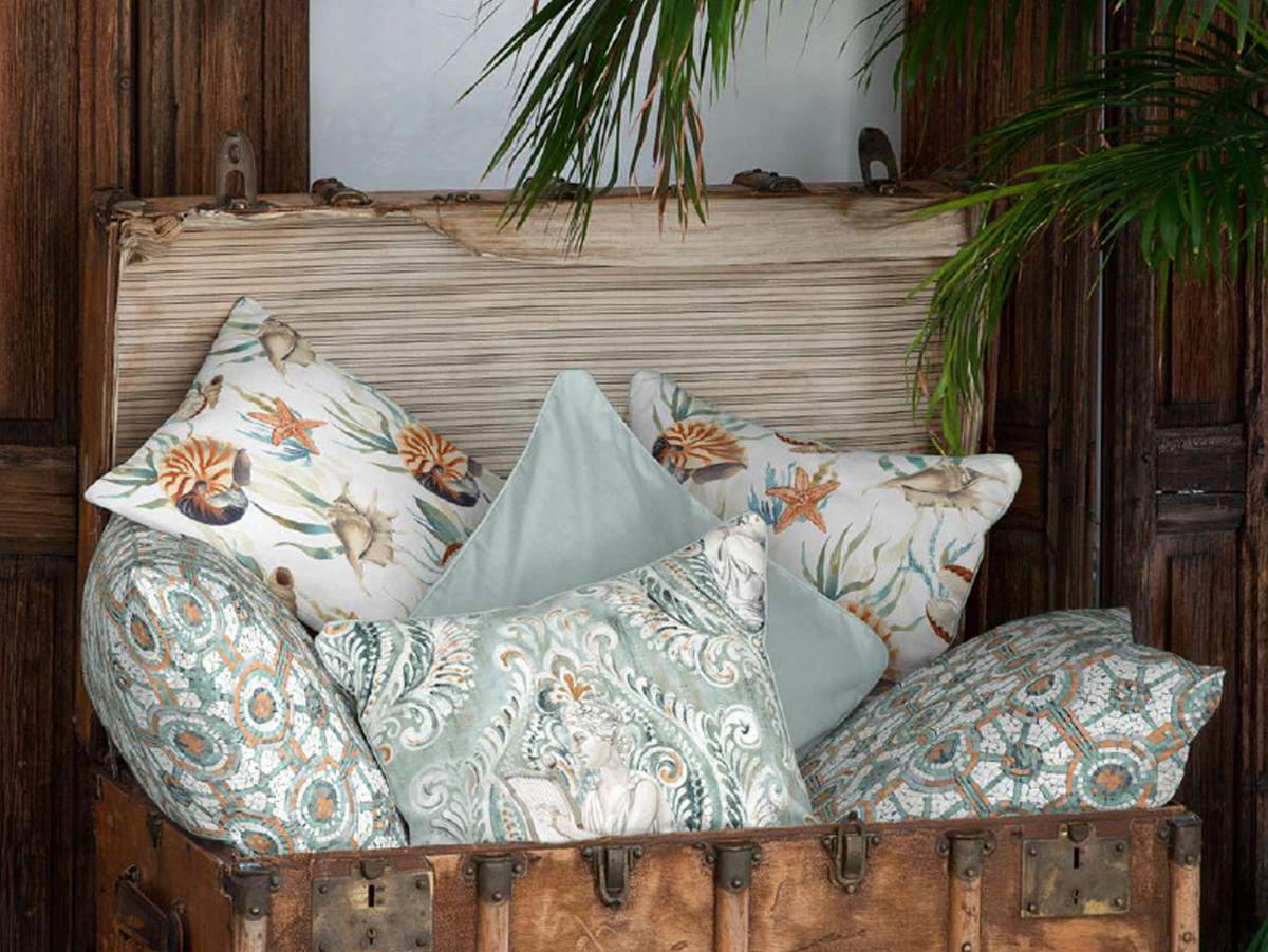 MITTELDECKE Meeresjuwel ivory 80/80 cm - Multicolor/Weiß, Naturmaterialien (80/80cm) - beties Heimtextil
