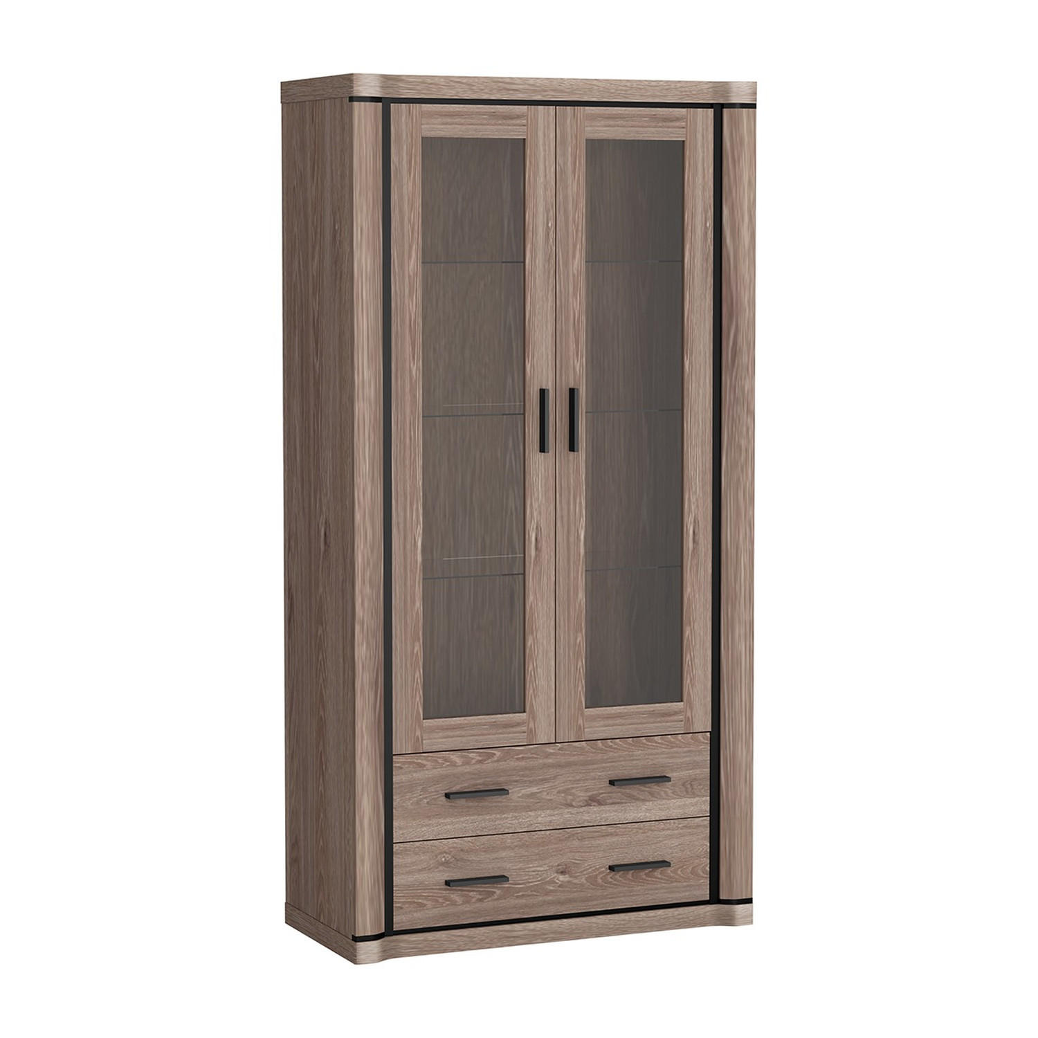 VITRINE Dallas D-17 97 x 192 x 45 cm Trüffeleiche - Trüffeleichefarben, Glas/Holzwerkstoff (97/192/45cm) - Koseto
