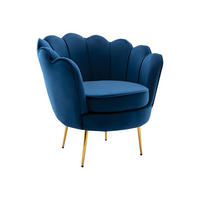 SOFAGARNITUR ohne Schlaffunktion - 3 Personen-Sitzer - Samt, Stoff - Marineblau - - Dunkelblau, Textil (124/78/75cm) - Vente-Unique