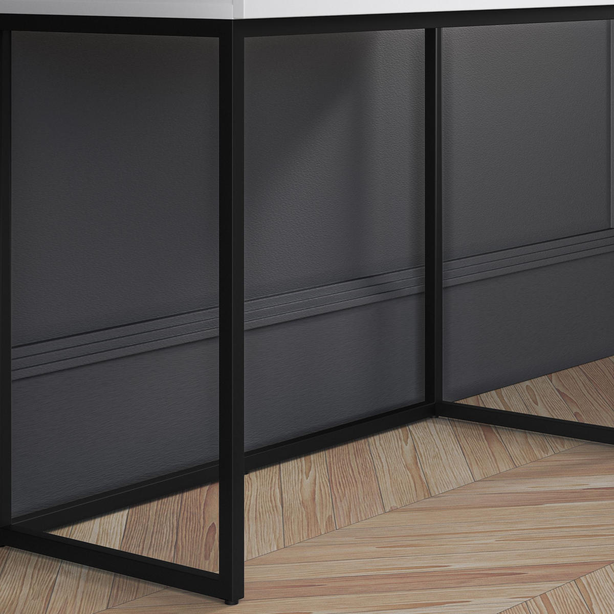 SCHREIBTISCH NEBRO - Schwarz/Weiß, Holzwerkstoff (40/92/78cm) - KONSIMO®