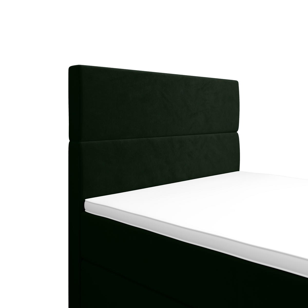 BOXBETT FLO PLUS 100x200 Itaka 10, mit Matratze H3, Bonell und Topper, Dunkelgrün - Dunkelgrün, Holz/Textil (100/200cm) - Bedante